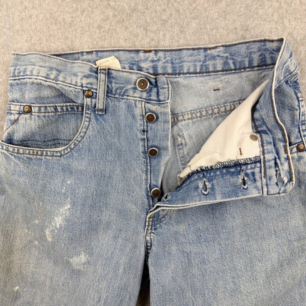 Vintage 1998 Levis SilverTab Carpenter Cutoff Denim Shorts Light Wash Grunge 30